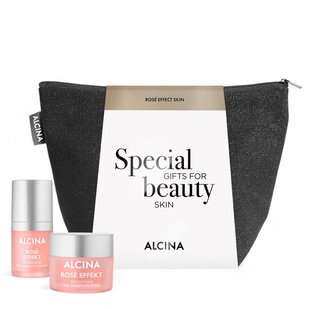 Alcina Coffret Rose Effet Peau - Crème de Jour 50 ml + Crème Yeux 15 ml + Sachet