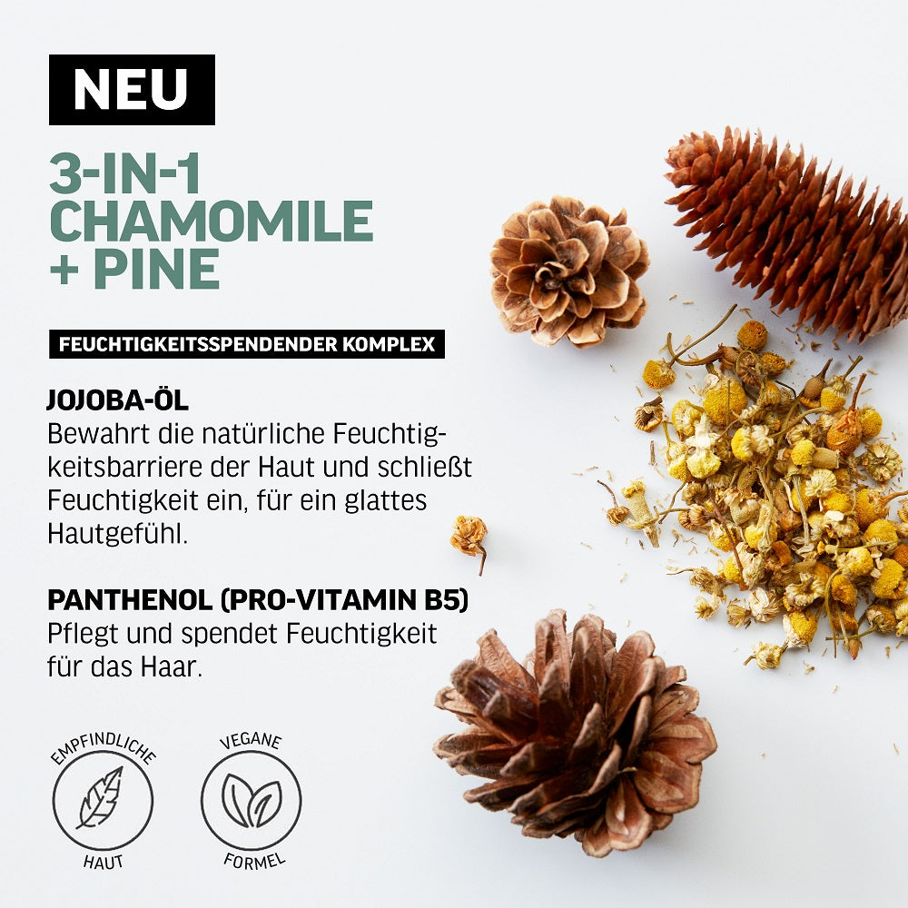 American Crew Shampoing relaxant 3 en 1 à la camomille et au pin 450 ml