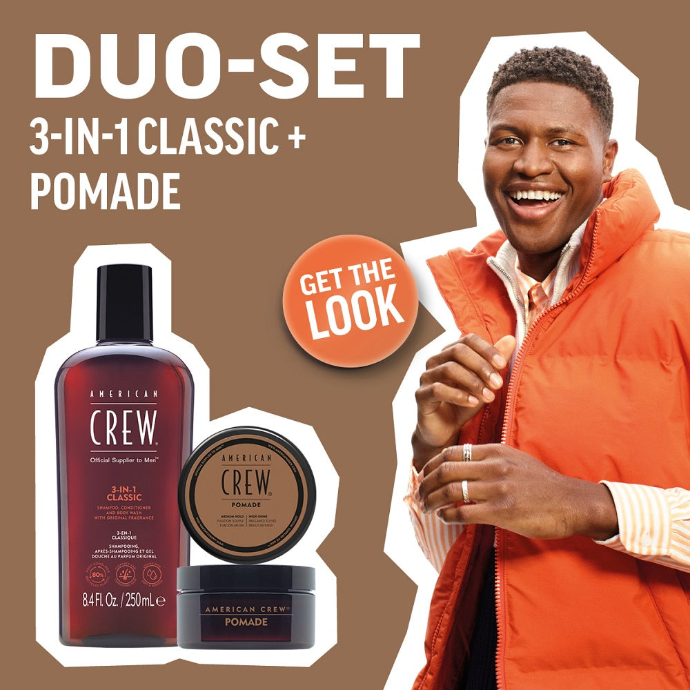 Coffret Cadeau American Crew - Shampoing Classique 3 en 1 250 ml + Pommade 50 g
