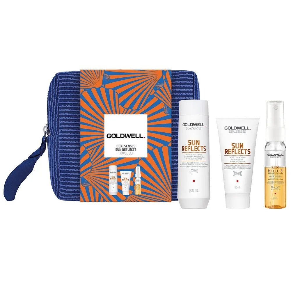 Goldwell Dualsenses Sun Reflects Travel Set - Shampoo 100 ml + Treatment 50 ml + UV Protect Spray 30 ml