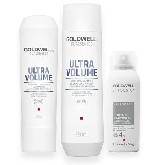Goldwell Dualsenses Ultra Volume Set - Shampoo 250ml + Conditioner 200ml + Haarspray gratis