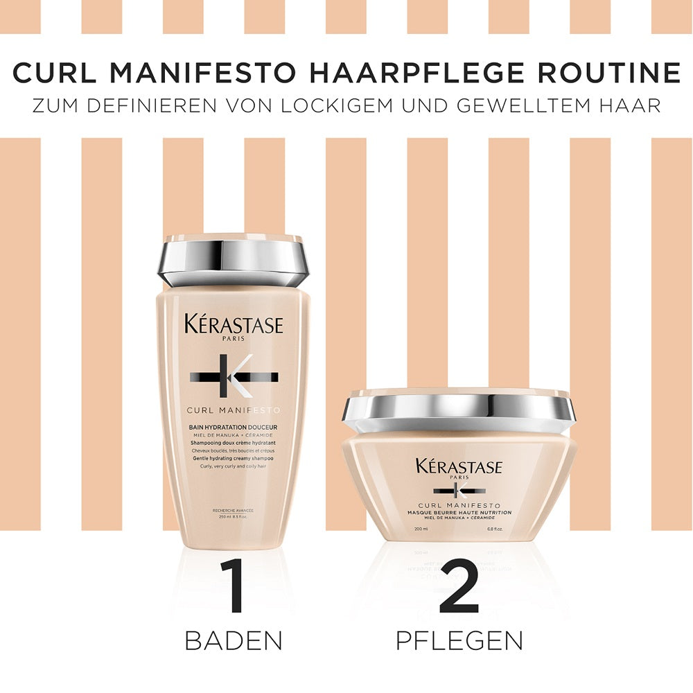 Kèrastase Curl Manifesto Masque Coffret Printemps - Bain Hydratation Douceur 250 ml + Masque Beurre Haute Nutrition 200 ml