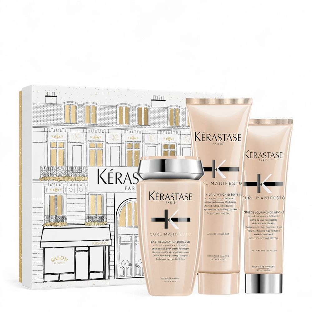 Kérastase Curl Fondant Holiday Set – Bain Hydratation Douceur 250 ml + Fondant 200 ml + Crème De Jour 150 ml