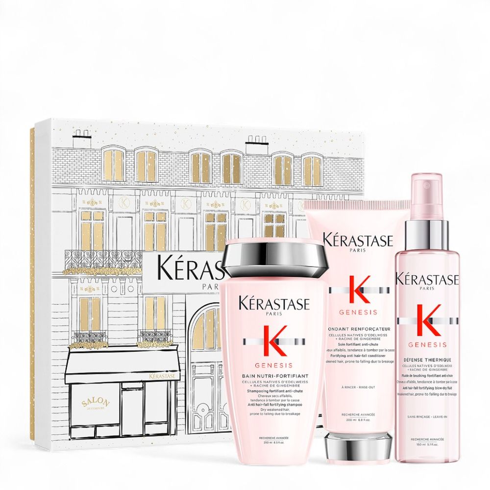 Kérastase Genesis Fondant Holiday Set – Bain Hydra-Fortifiant 250 ml + Fondant Renforçateur 200 ml + Défense Thermique 150 ml