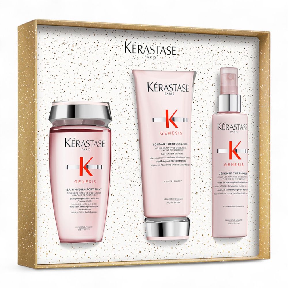 Kérastase Genesis Fondant Holiday Set – Bain Hydra-Fortifiant 250 ml + Fondant Renforçateur 200 ml + Défense Thermique 150 ml