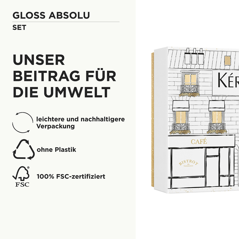 Kérastase Gloss Absolu Trio Oil Holiday Set – Bain Hydra-Glaze 80 ml + Fondant 75 ml + Oil Glaze Drops 45 ml
