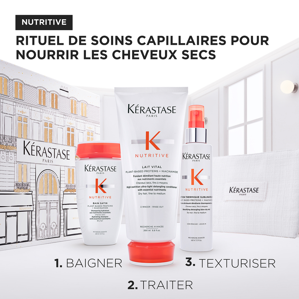 Kérastase Nutritive Fondant Holiday Set – Bain Satin 250 ml + Lait Vital 200 ml + Nectar Thermique 150 ml