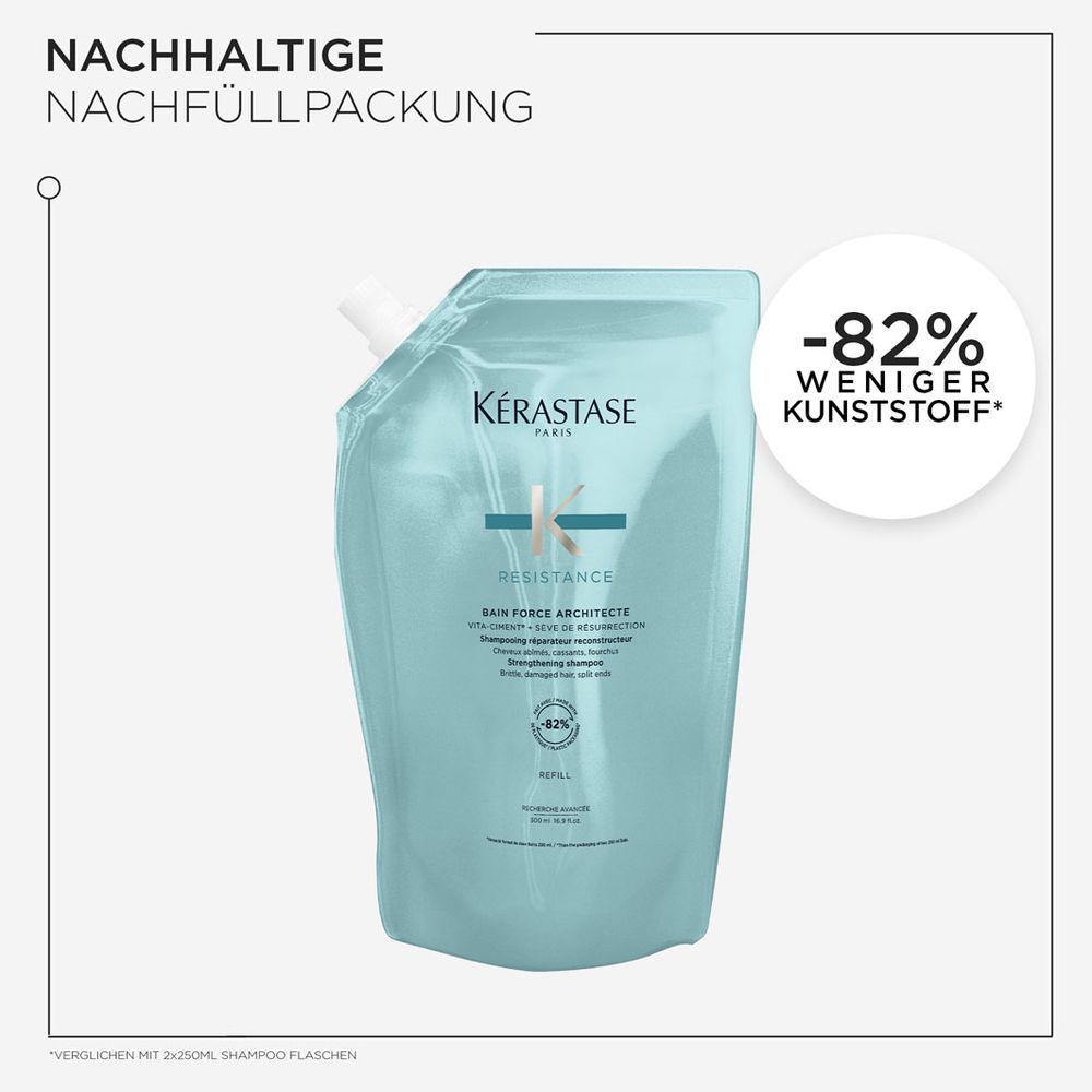 Kérastase Resistance Bain Force Architecte Refill Bundle - Shampoo 500 ml & Nachfüllpack 500 ml