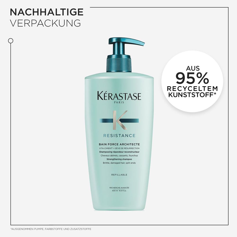Kérastase Resistance Bain Force Architecte Refill Bundle - Shampoo 500 ml & Nachfüllpack 500 ml