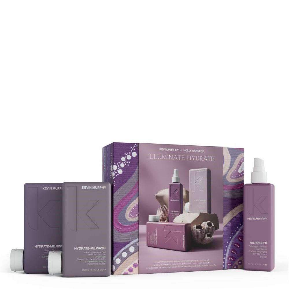Kevin.Murphy Illuminate Hydrate Kit – Hydrate-Me.Wash 250 ml + Hydrate-Me.Rinse 250 ml + Un.Tangled 100 ml