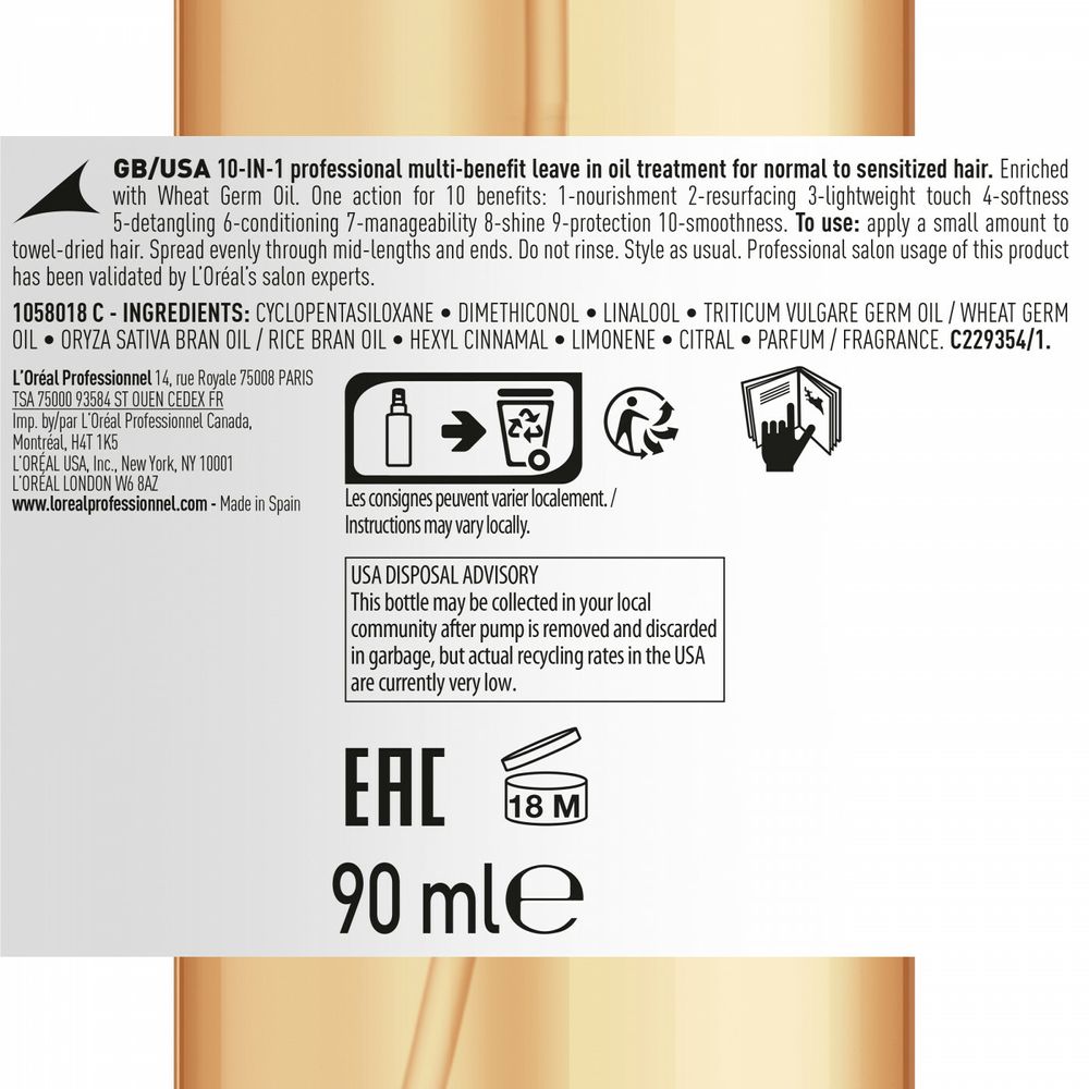 L'Oréal Professionnel Série Expert Absolut Repair Huile 10 en 1 90 ml