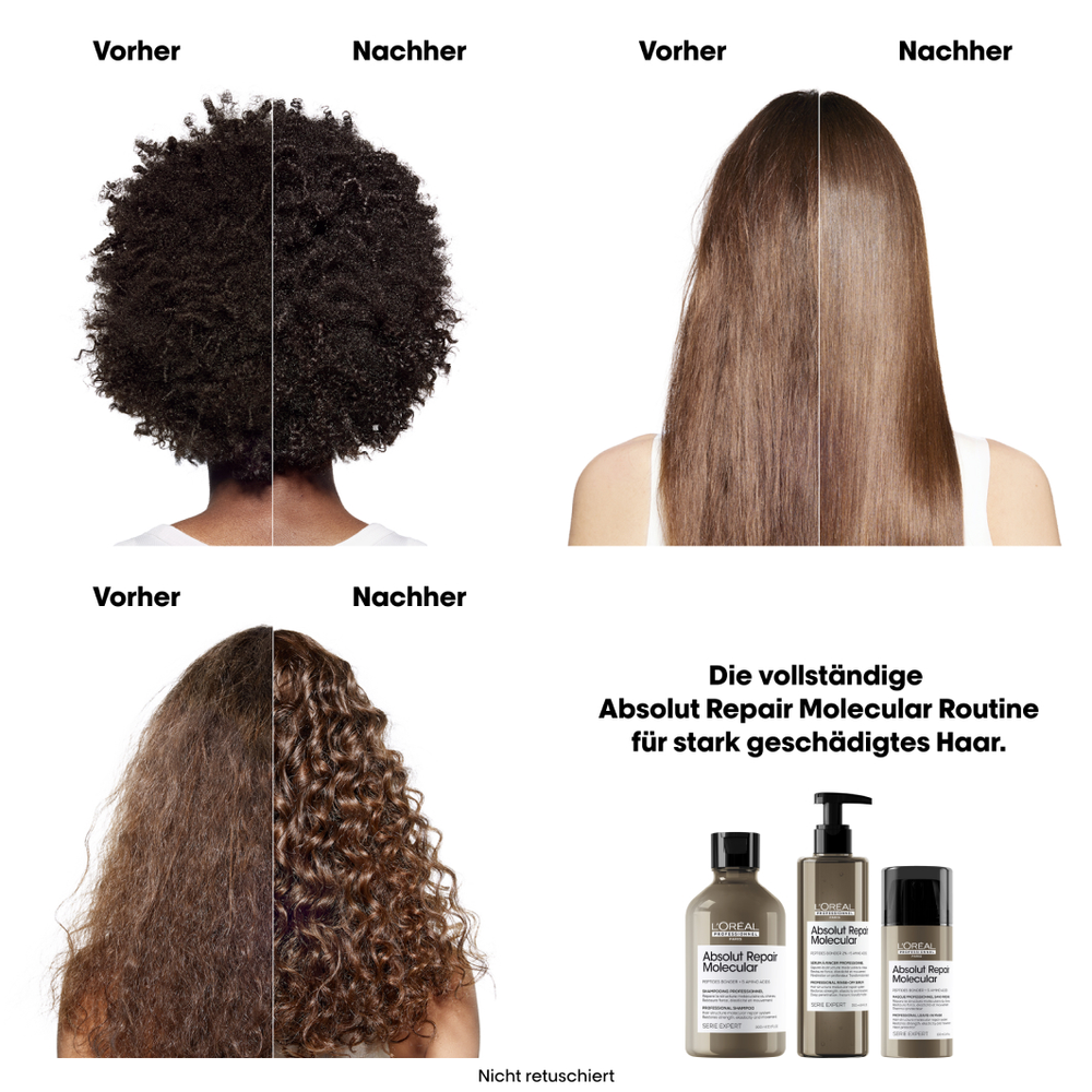 L'Oréal Professionnel Série Expert Absolut Repair Molecular Trio Geschenkset – Shampoo 300 ml + Rinse-Off Serum 250 ml + Leave-In 50 ml