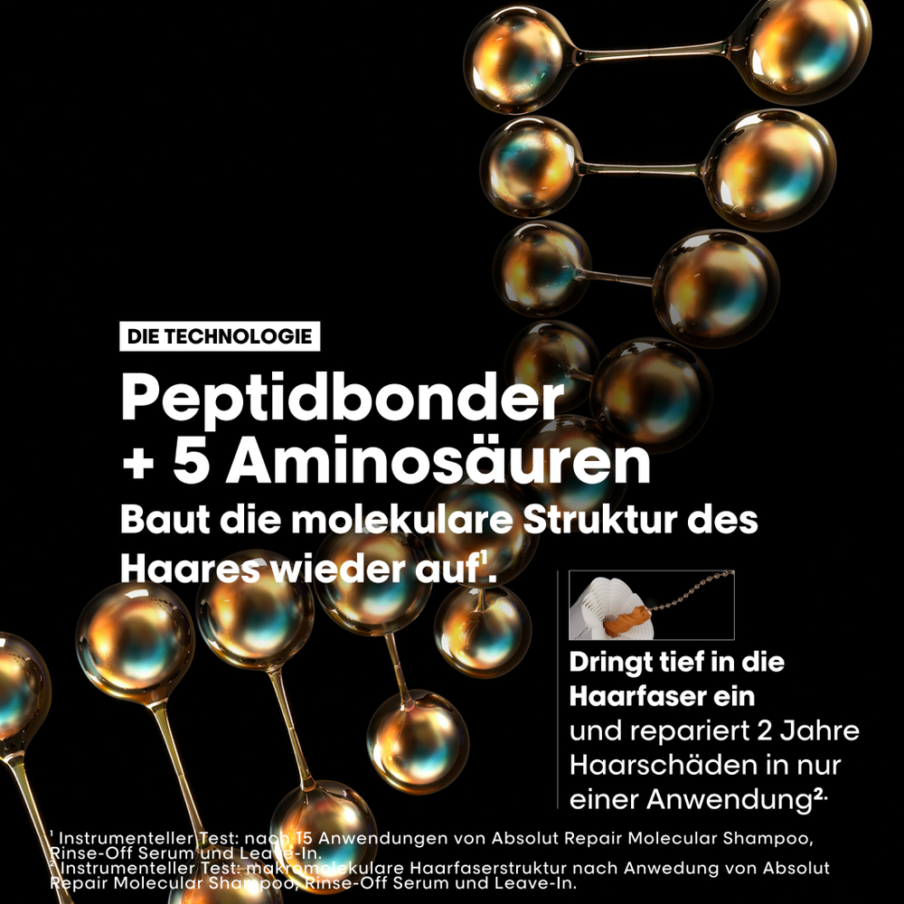 L'Oréal Professionnel Série Expert Absolut Repair Molecular Trio Geschenkset – Shampoo 300 ml + Rinse-Off Serum 250 ml + Leave-In 50 ml