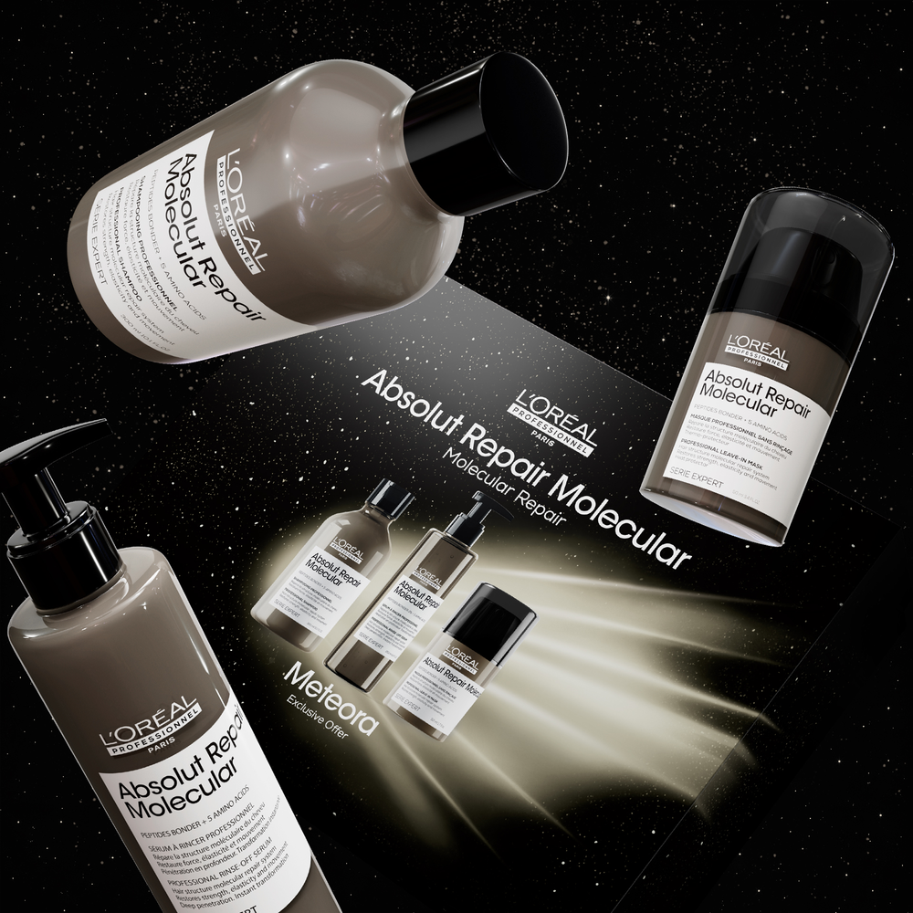L'Oréal Professionnel Série Expert Absolut Repair Molecular Trio Geschenkset – Shampoo 300 ml + Rinse-Off Serum 250 ml + Leave-In 50 ml