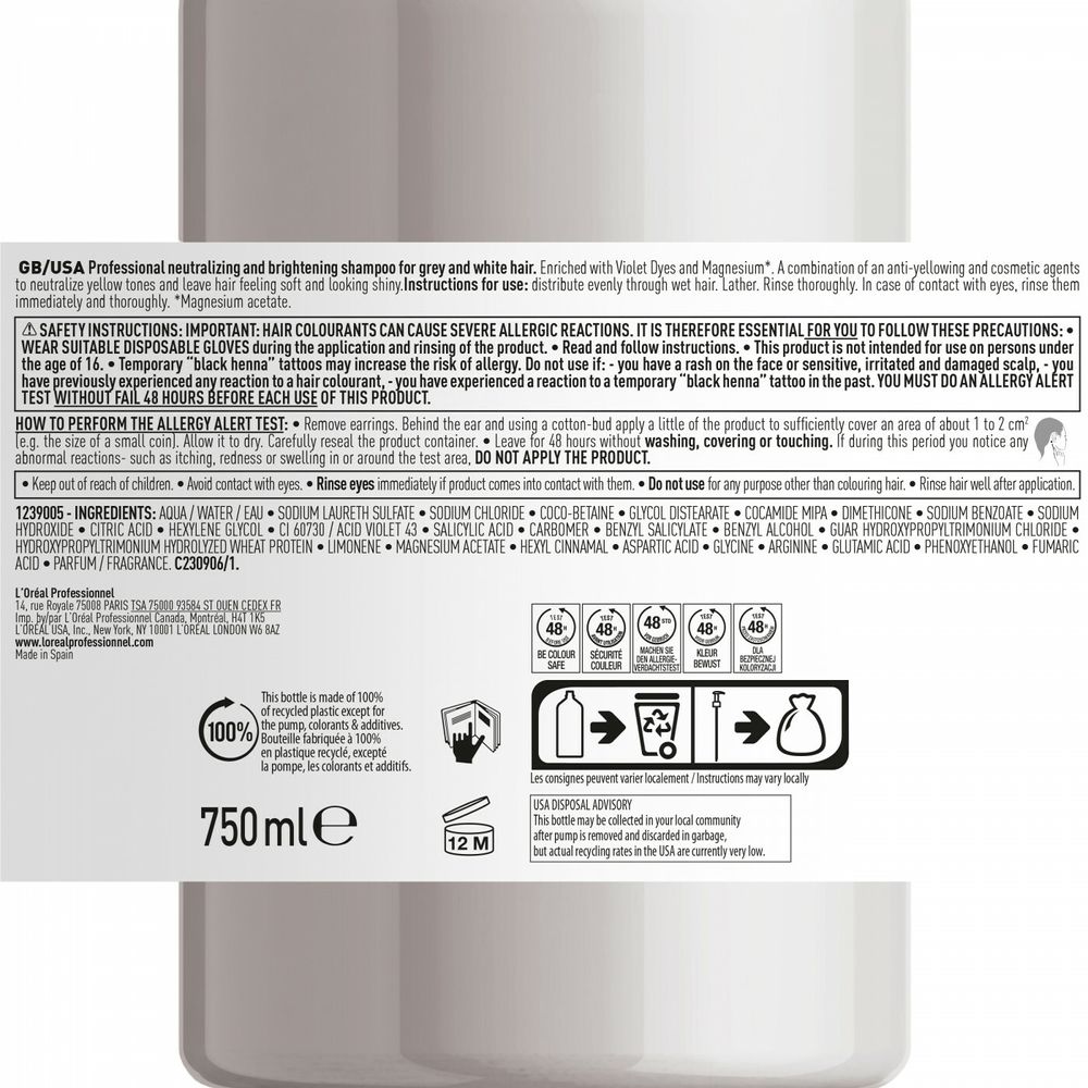 L'Oréal Professionnel Série Expert Silver Shampooing 1500 ml