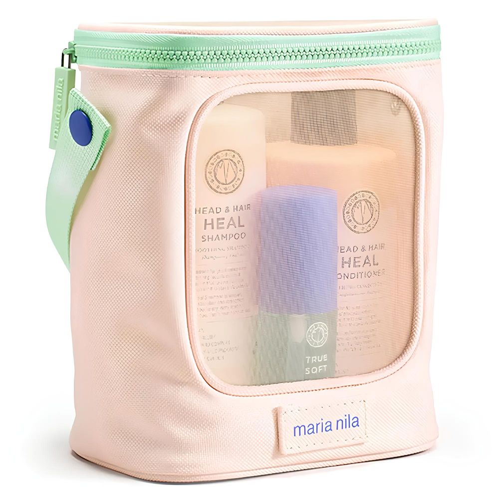 Maria Nila Pure Head & Heal Beauty Bag - Shampoo 350 ml + Conditioner 300 ml + Argan Oil 30 ml + Kosmetiktasche