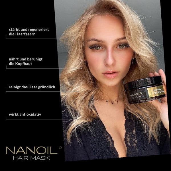 Nanoil Masque Capillaire Charbon & Argile Blanche 300 ml