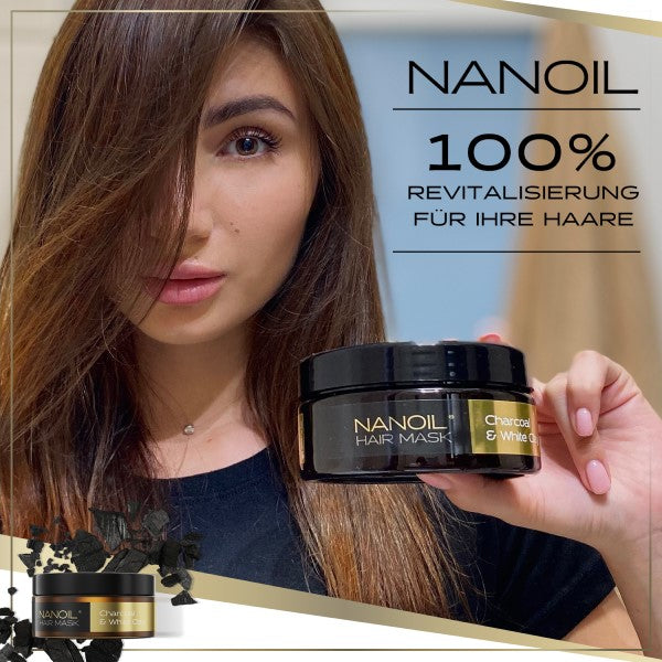 Nanoil Masque Capillaire Charbon & Argile Blanche 300 ml
