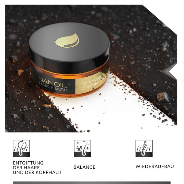 Nanoil Masque Capillaire Charbon & Argile Blanche 300 ml