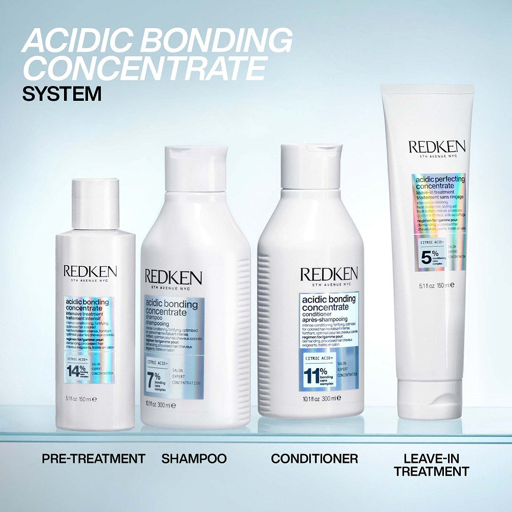 Redken Acidic Bonding Concentrate Geschenkset – Shampoo 300 ml + Conditioner 300 ml + Leave-In Treatment 150 ml