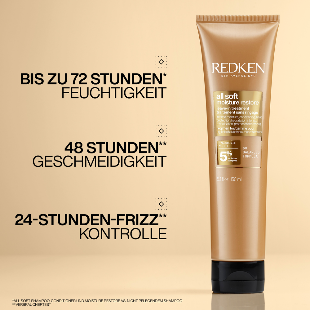 Redken All Soft Geschenkset – Shampoo 300 ml + Conditioner 300 ml + Moisture Restore Leave-In 150 ml