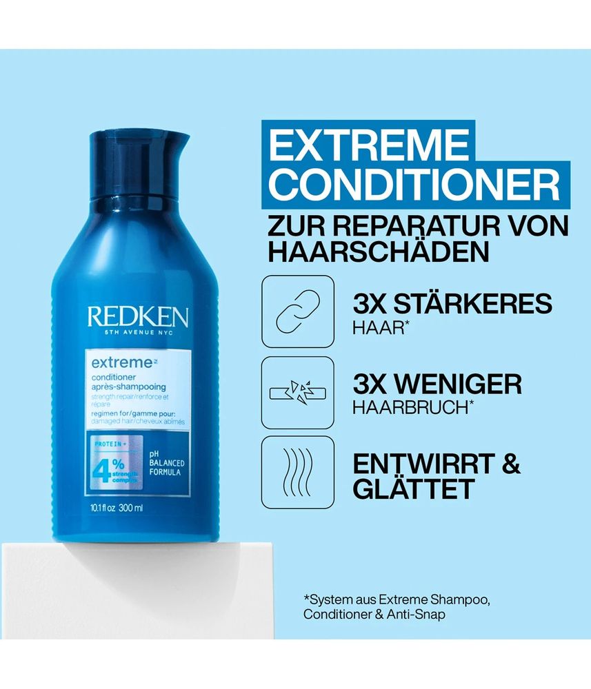 Redken Extreme Geschenkset - Shampoo 300 ml + Conditioner 300 ml + Anti-Snap 250ml