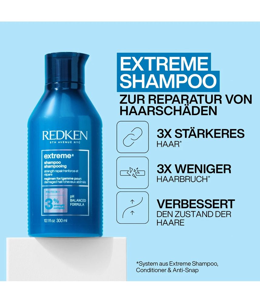 Redken Extreme Geschenkset - Shampoo 300 ml + Conditioner 300 ml + Anti-Snap 250ml