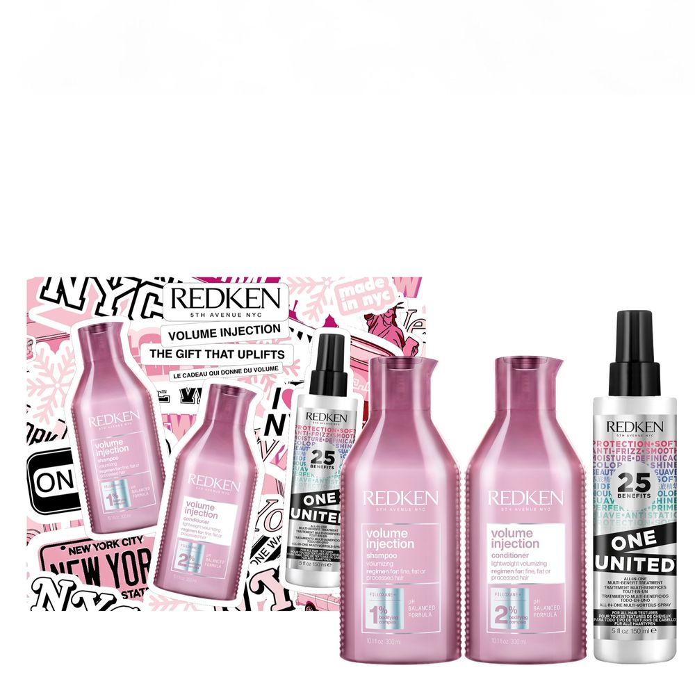 Redken Volume Geschenkset – Shampoo 300 ml + Conditioner 300 ml + One United 150 ml