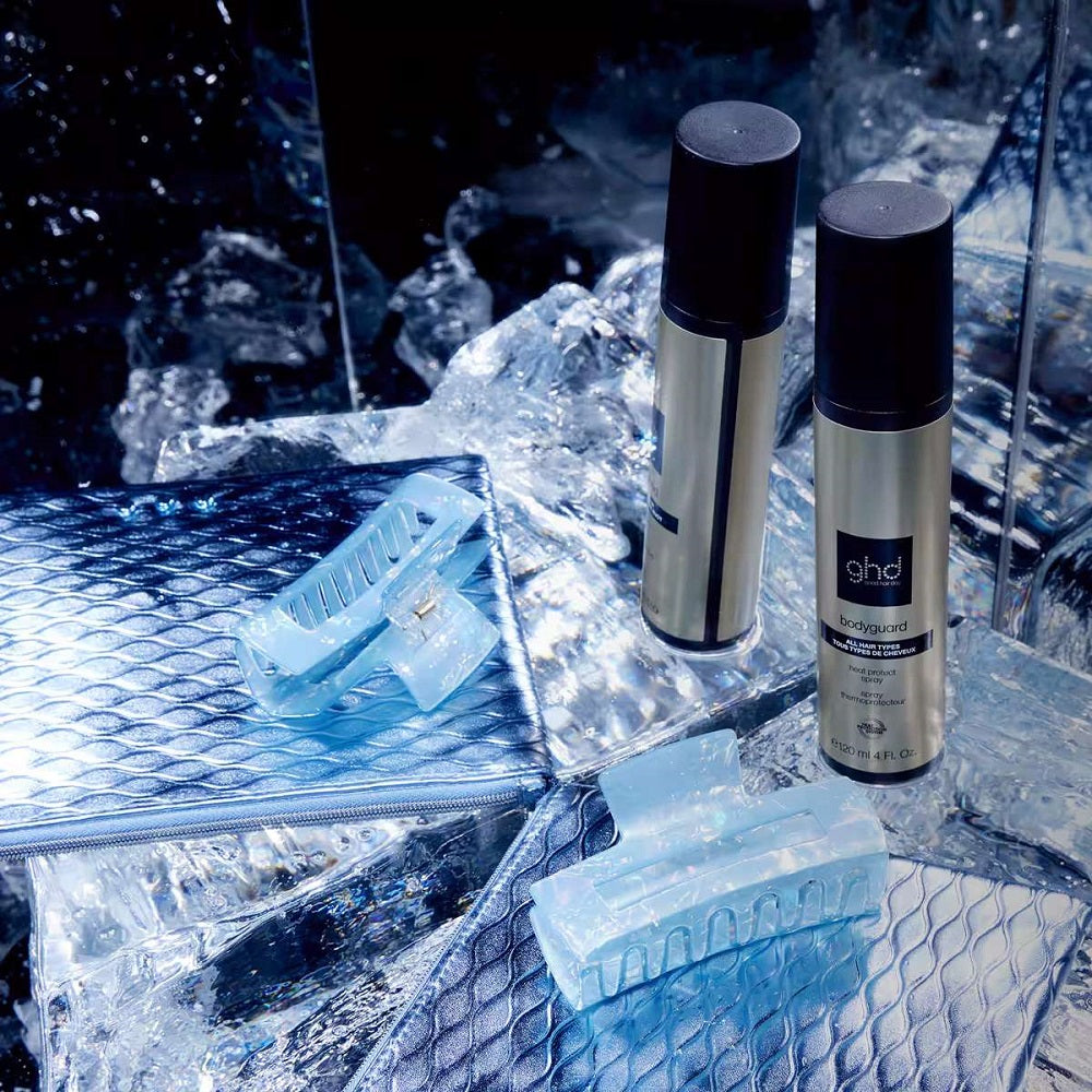 ghd iced Luxe Style Set - bodyguard 120ml + bag + hair clip