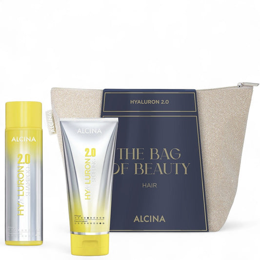 Alcina Geschenkset Hyaluron 2.0 Hair – Shampoo 250 ml + Spülung 200 ml + Tasche