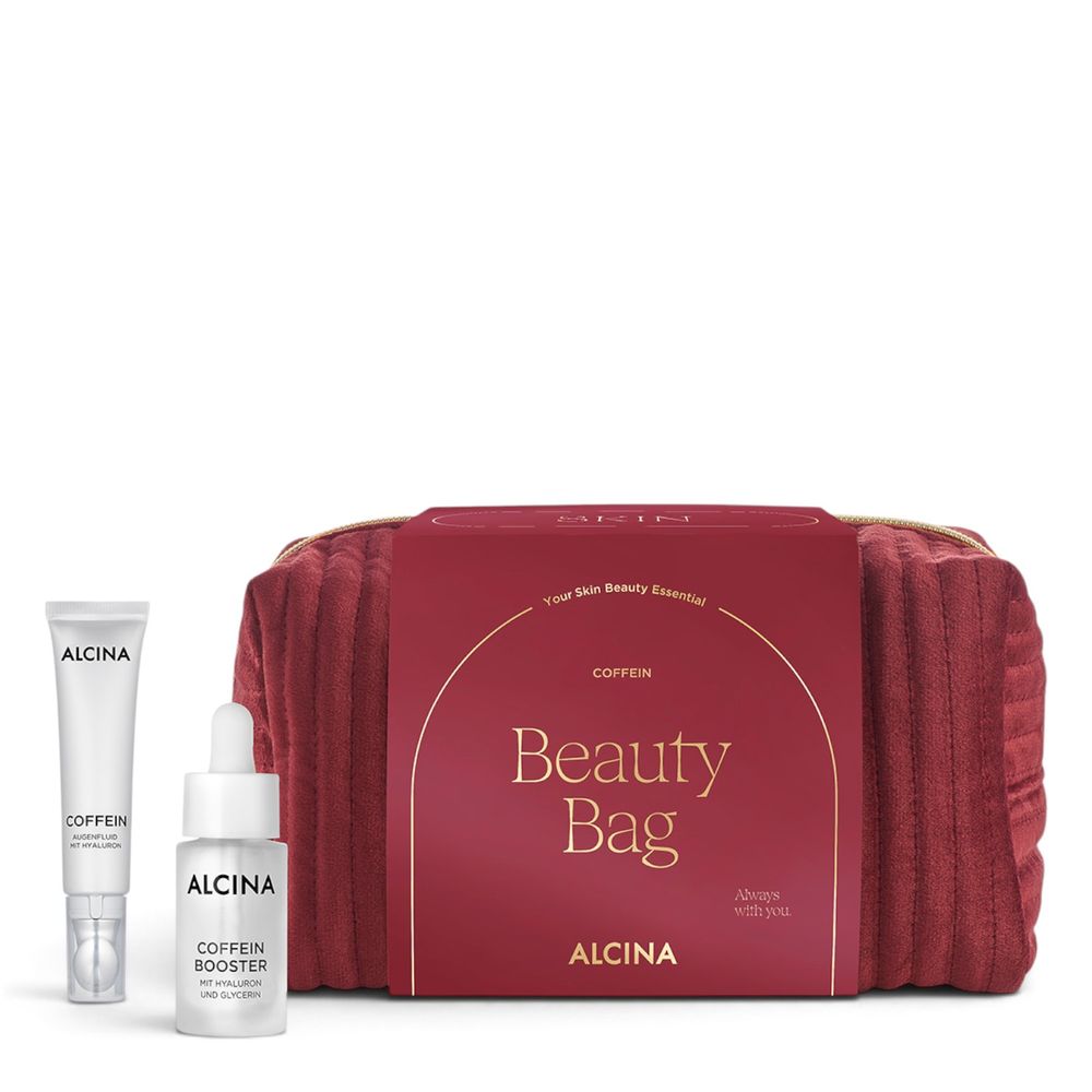Alcina Geschenkset Coffein – Booster 15 ml + Augenfluid 15 ml + Tasche