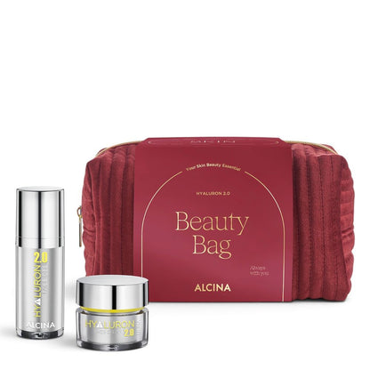 Alcina Geschenkset Hyaluron 2.0 Haut – Face Gel 30 ml + Face Cream 50 ml + Tasche