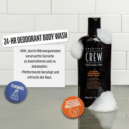 American Crew Déodorant nettoyant pour le corps 24 heures 450 ml