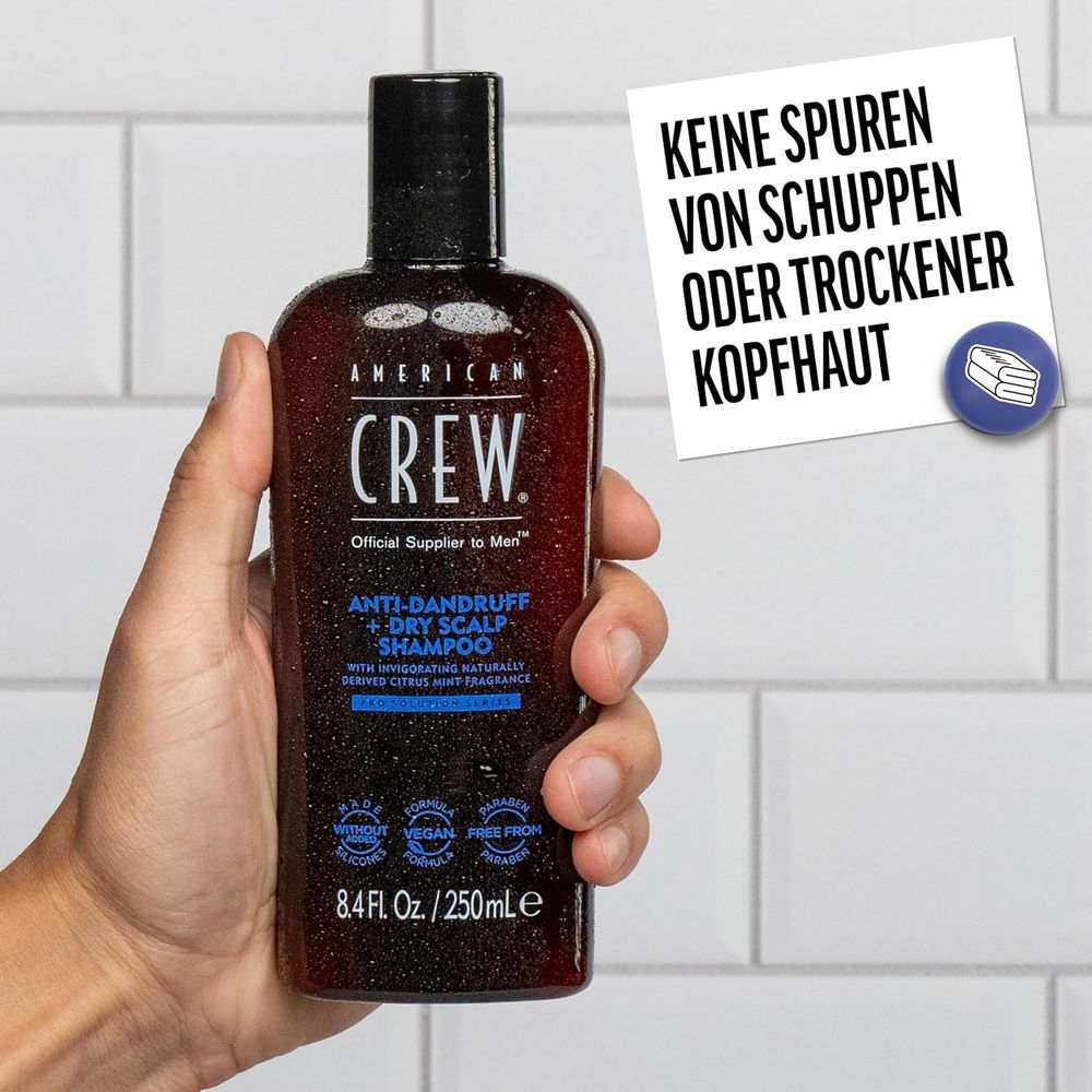American Crew Shampoing Antipelliculaire + Cuir Chevelu Sec 250 ml