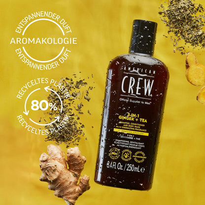 American Crew Shampooing Énergisant 3-en-1 Gingembre &amp; Thé 450 ml