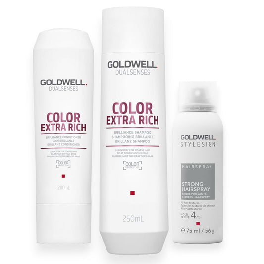 Goldwell Dualsenses Color Extra Rich Set - Shampoo 250ml + Conditioner 200ml + Hairspray free