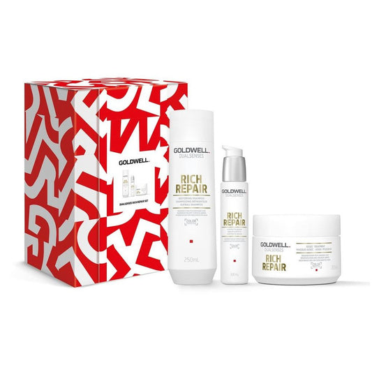 Goldwell Dualsenses Rich Repair X-Mas Set - Shampoo 250 ml + Maske 200 ml + 6-Effekte Serum 100 ml