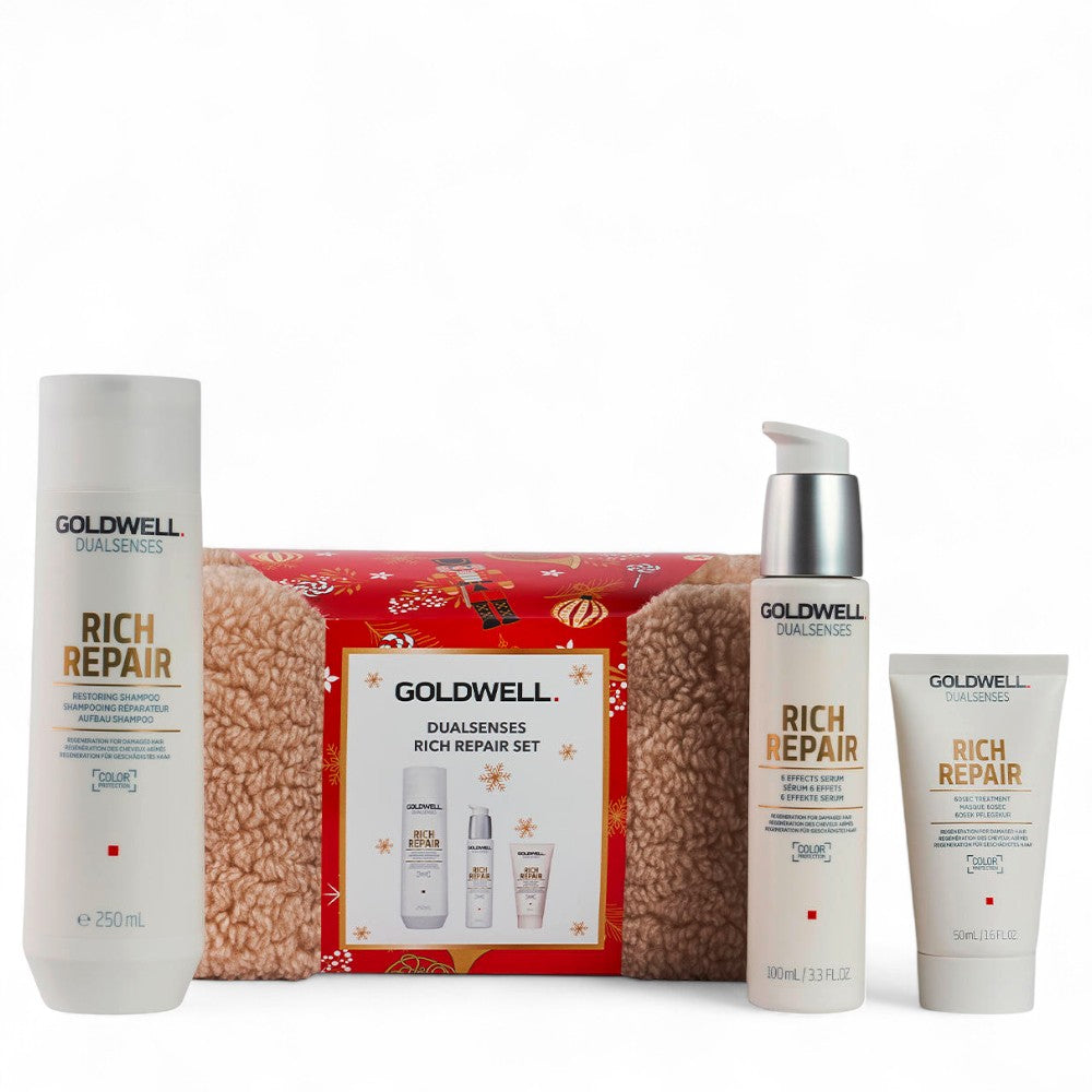 Goldwell Dualsenses Rich Repair Geschenkset – Shampoo 250 ml + 6-Effekte Serum 100 ml + Maske 50 ml