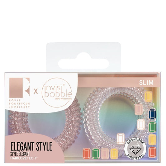 Invisibobble SLIM Rosie Fortescue Lunettes Roses - élastique à cheveux 8 pièces