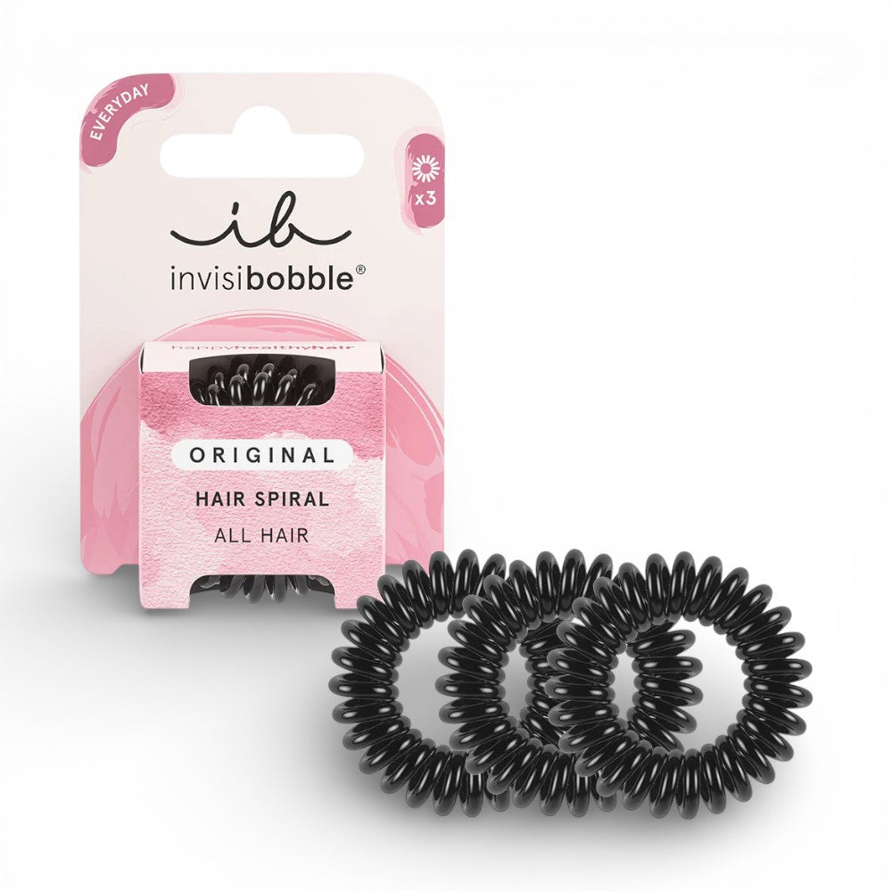 Invisibobble ORIGINAL True Black - élastique à cheveux 3 pièces