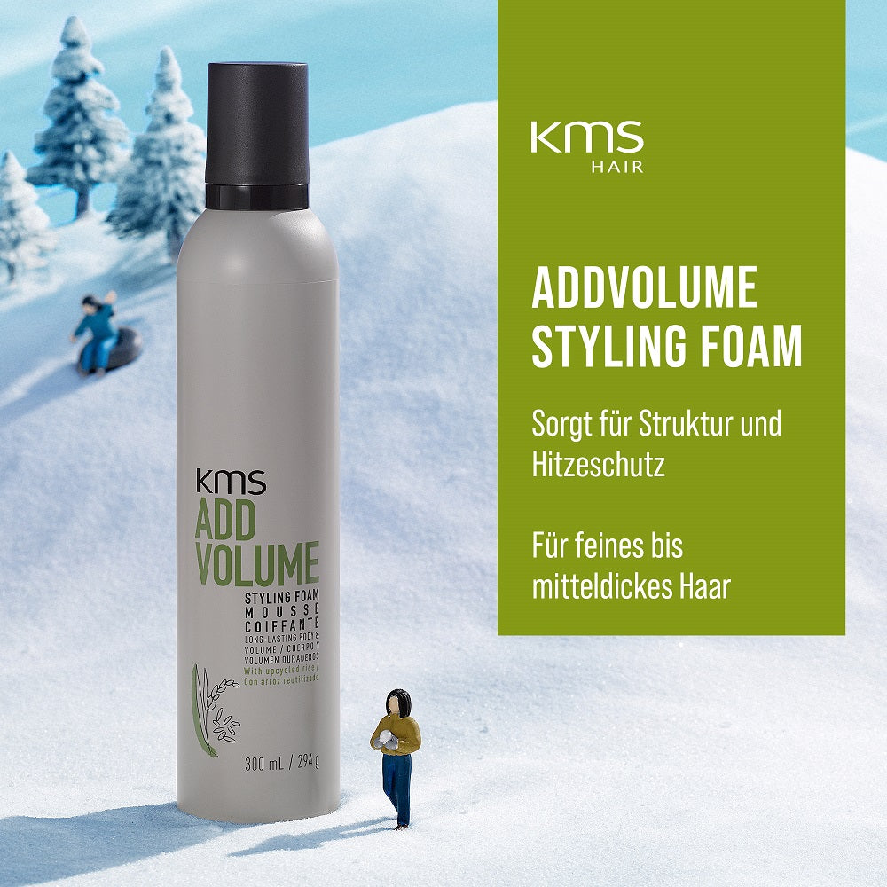 KMS Addvolume Geschenkset - Shampoo 300 ml + Styling Foam 300 ml + Firm Finishing Spray 300 ml