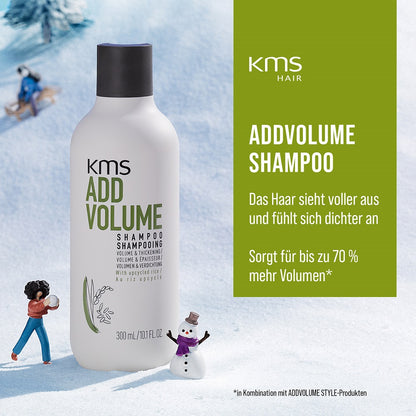 KMS Addvolume Geschenkset - Shampoo 300 ml + Styling Foam 300 ml + Firm Finishing Spray 300 ml