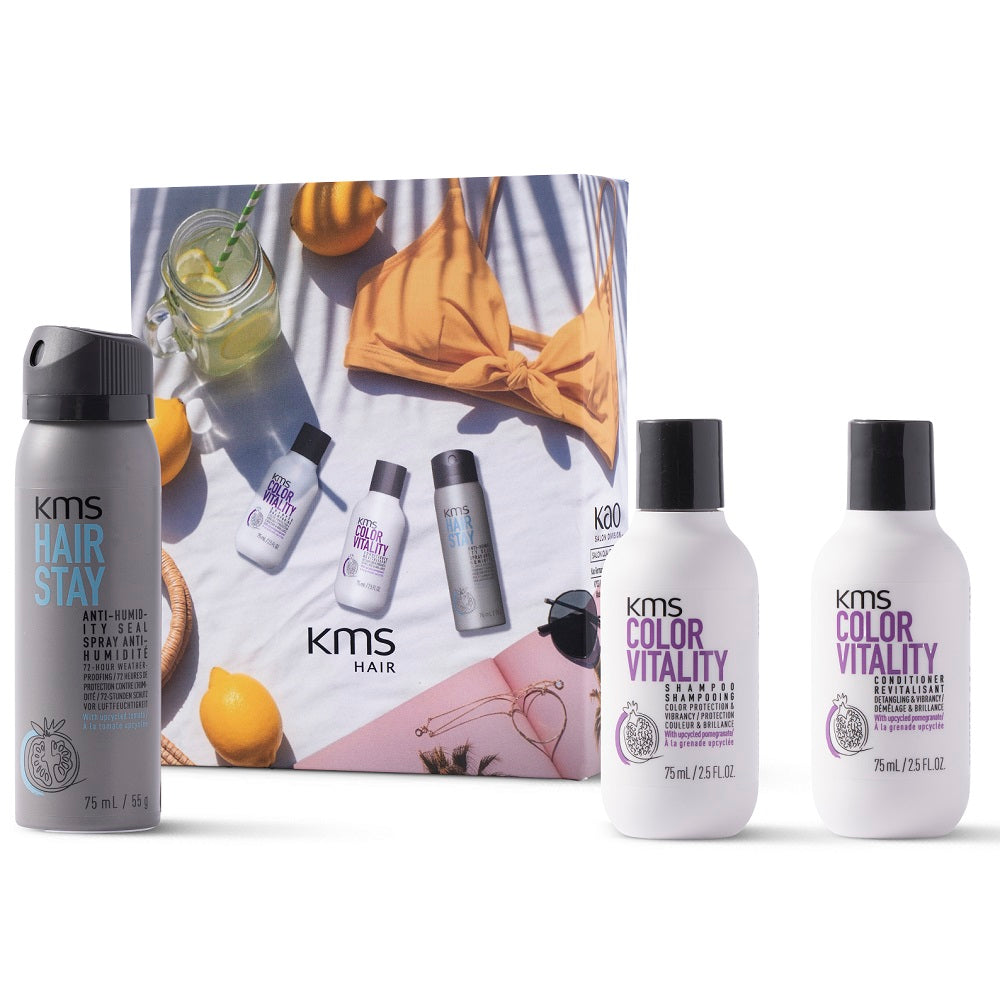 KMS Colorvitality Sommer Set - Shampoo 75 ml + Conditioner 75 ml + Hairstay Anti-Humidity Seal 75 ml