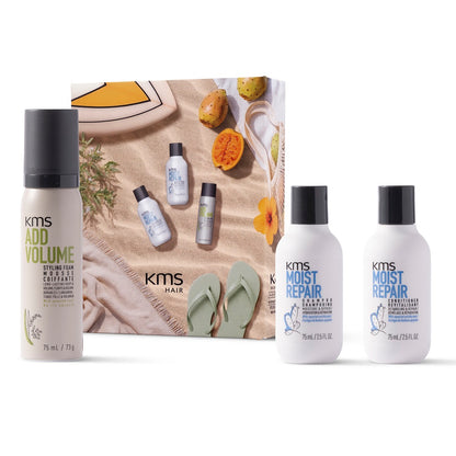 KMS Moistrepair Sommer Set - Shampoo 75 ml + Conditioner 75 ml + Addvolume Styling Foam 75 ml