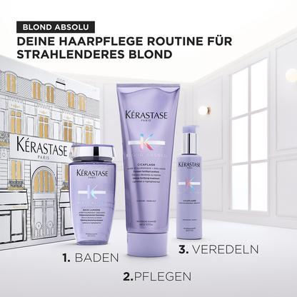 Kérastase Blond Absolu Fondant Holiday Set – Bain Lumière 250 ml + Cicaflash 250 ml + Cicaplasme 150 ml