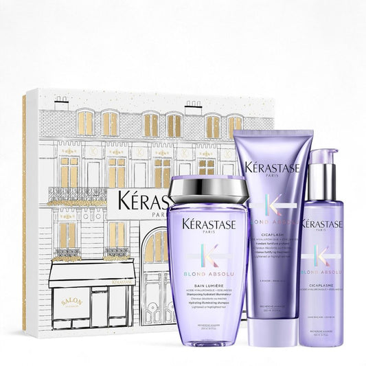 Kérastase Blond Absolu Fondant Holiday Set – Bain Lumière 250 ml + Cicaflash 250 ml + Cicaplasme 150 ml