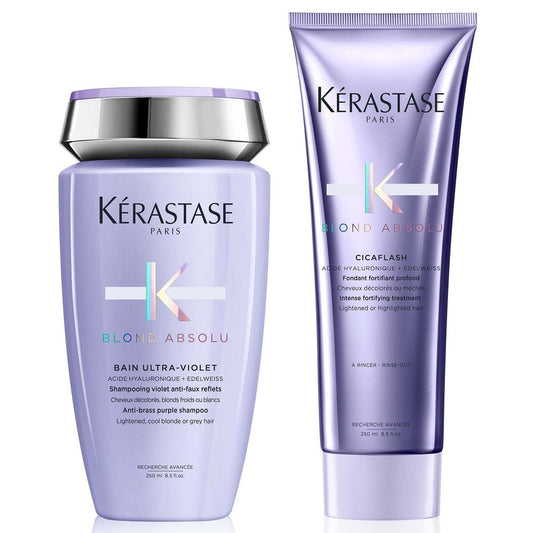 Coffret Kérastase Blond Absolu - Bain Ultra-Violet 250 ml + Cicaflash 250 ml