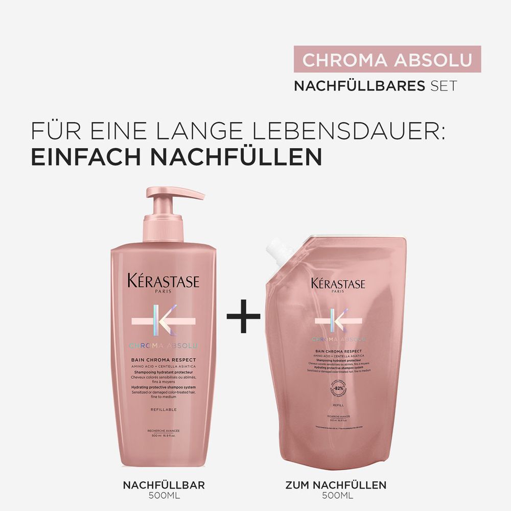 Kèrastase Chroma Absolu Respect Refill Bundle - Shampoo 500 ml & Nachfüllpack 500 ml