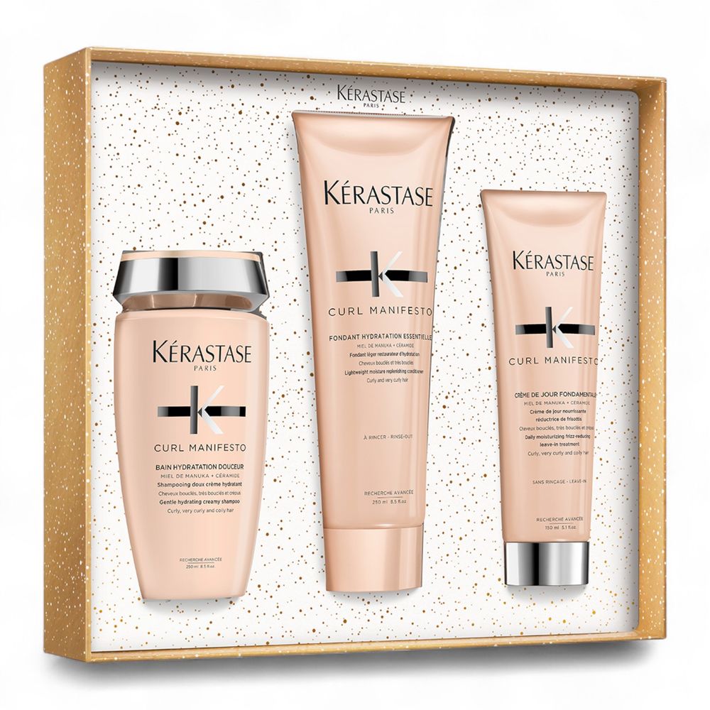 Kérastase Curl Fondant Holiday Set – Bain Hydratation Douceur 250 ml + Fondant 200 ml + Crème De Jour 150 ml