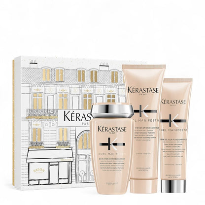 Kérastase Curl Fondant Holiday Set – Bain Hydratation Douceur 250 ml + Fondant 200 ml + Crème De Jour 150 ml
